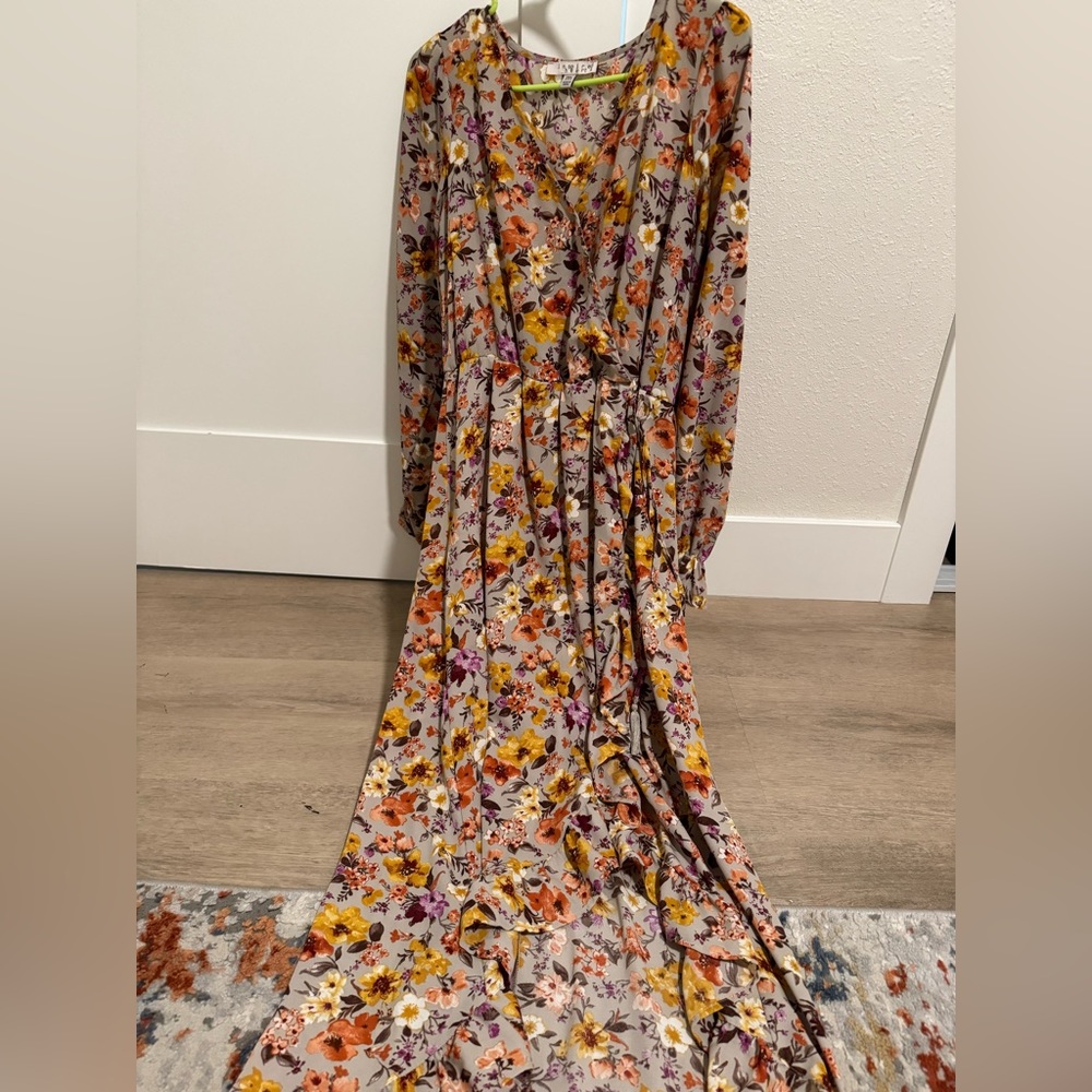 Beautiful floral wrap dress